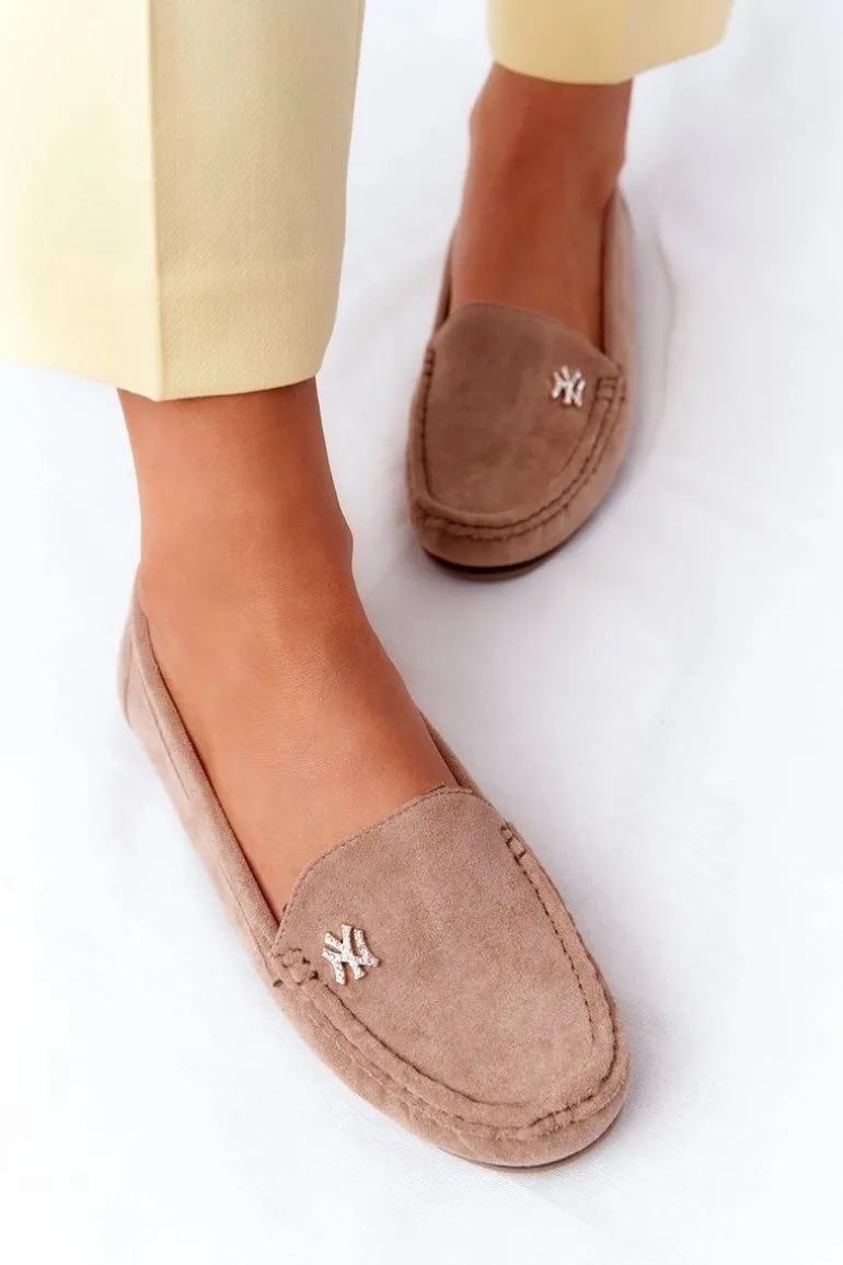 Damskie Zamszowe Mokasyny Jasny Brąz Madelyn