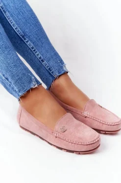 Damskie Zamszowe Mokasyny Różowe Madelyn