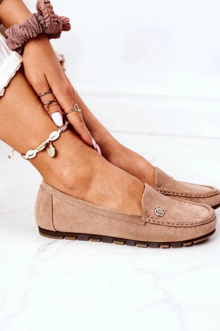 Damskie Zamszowe Mokasyny Jasny Brąz Madelyn