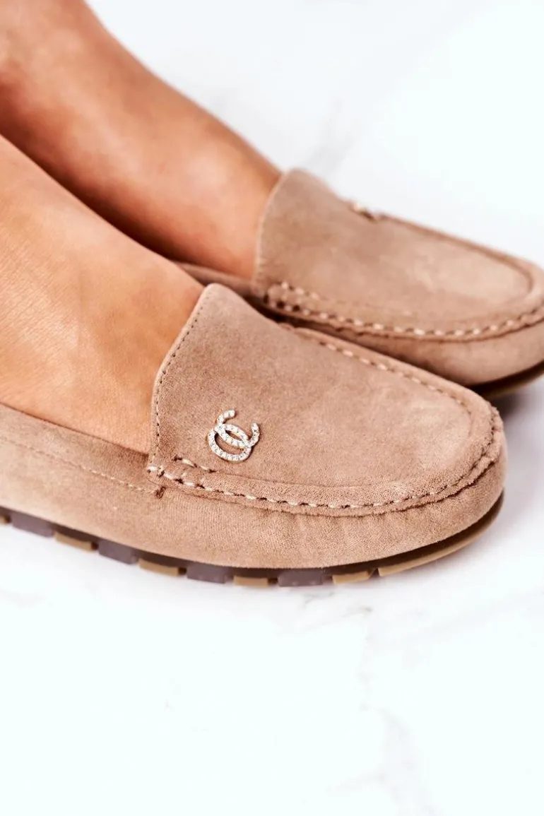 Damskie Zamszowe Mokasyny Jasny Brąz Madelyn
