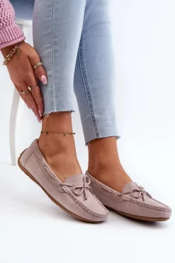 Damskie Zamszowe Mokasyny Fioletowe Si Passione