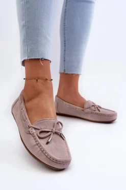 Damskie Zamszowe Mokasyny Fioletowe Si Passione