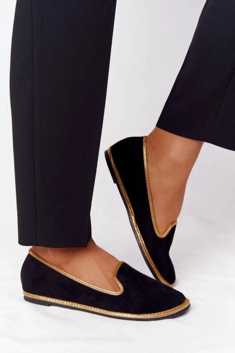 Damskie Zamszowe Mokasyny Lu Boo Czarne