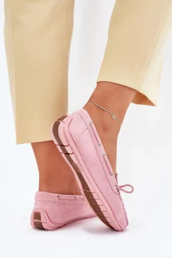 Damskie Zamszowe Mokasyny Jasnoróżowe Si Passione