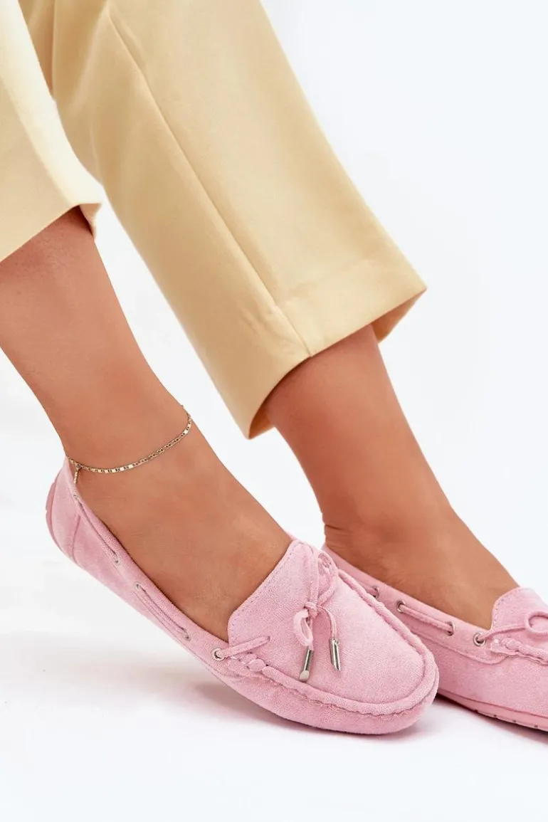 Damskie Zamszowe Mokasyny Jasnoróżowe Si Passione
