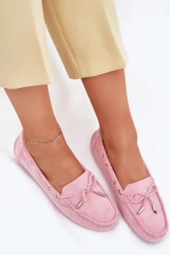 Damskie Zamszowe Mokasyny Jasnoróżowe Si Passione