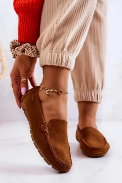 Damskie Zamszowe Mokasyny Big Star JJ274660 Camel