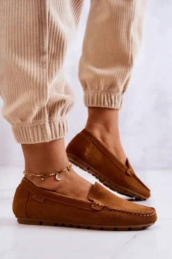 Damskie Zamszowe Mokasyny Big Star JJ274660 Camel