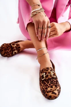 Damskie Zamszowe Mokasyny Brązowo-Czarne Coriso