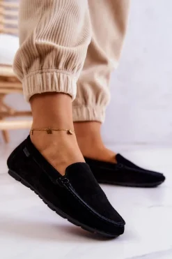 Damskie Zamszowe Mokasyny Big Star JJ274654 Czarne