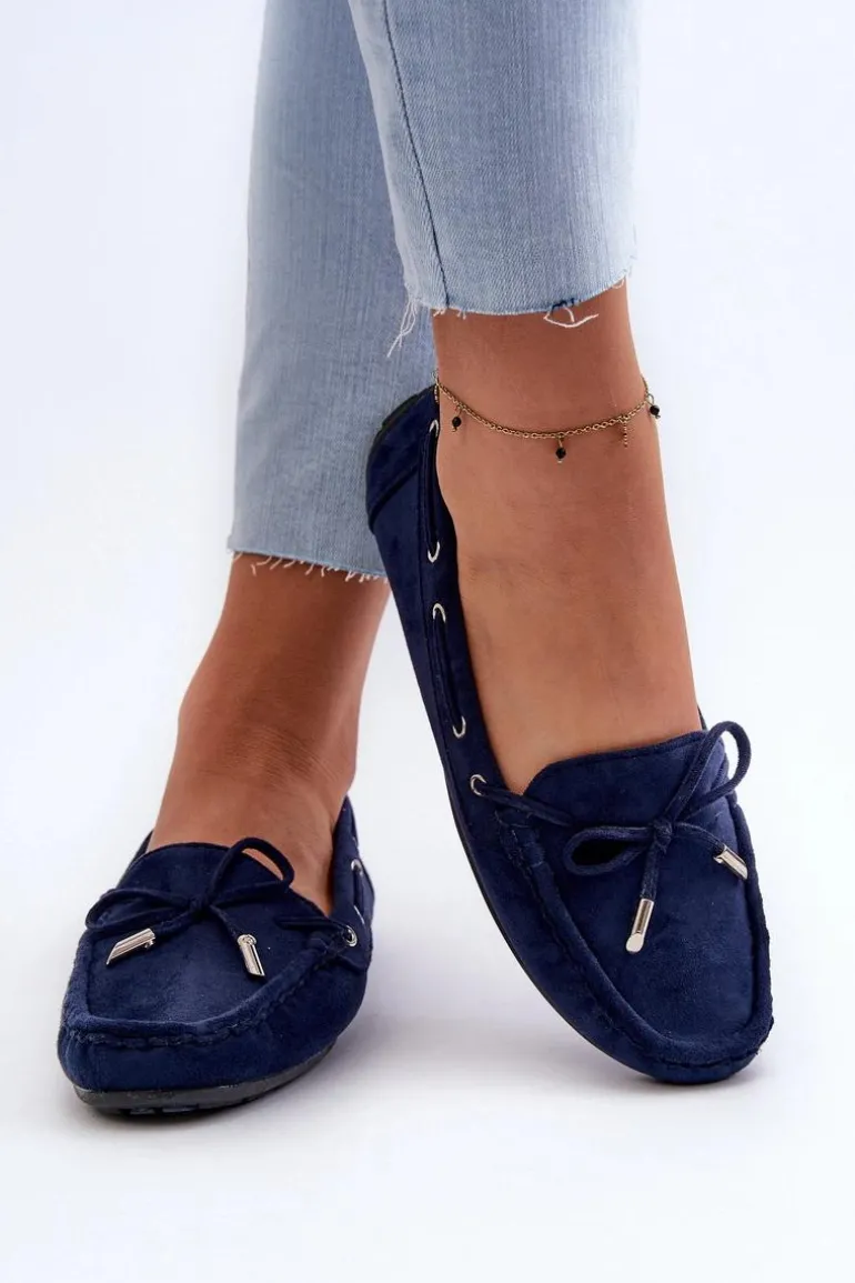 Damskie Zamszowe Mokasyny Granatowe Si Passione