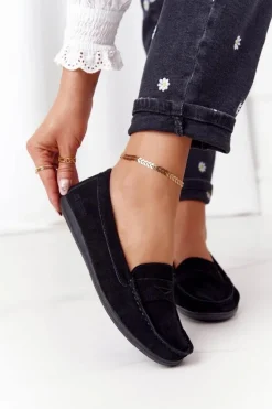 Damskie Zamszowe Mokasyny Big Star HH274662 Czarne