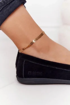 Damskie Zamszowe Mokasyny Big Star HH274662 Czarne