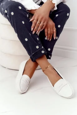 Damskie Zamszowe Mokasyny Big Star HH274665 Ecru