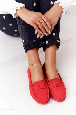 Damskie Zamszowe Mokasyny Big Star HH274668 Koralowe