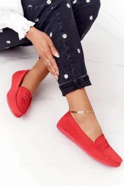 Damskie Zamszowe Mokasyny Big Star HH274668 Koralowe