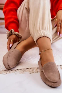 Damskie Zamszowe Mokasyny Big Star JJ274658 Cappuccino