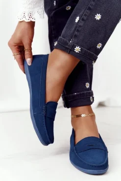 Damskie Zamszowe Mokasyny Big Star HH274663 Granatowe