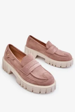 Damskie Zamszowe Wsuwane Półbuty Jasnobrązowe Fiorell