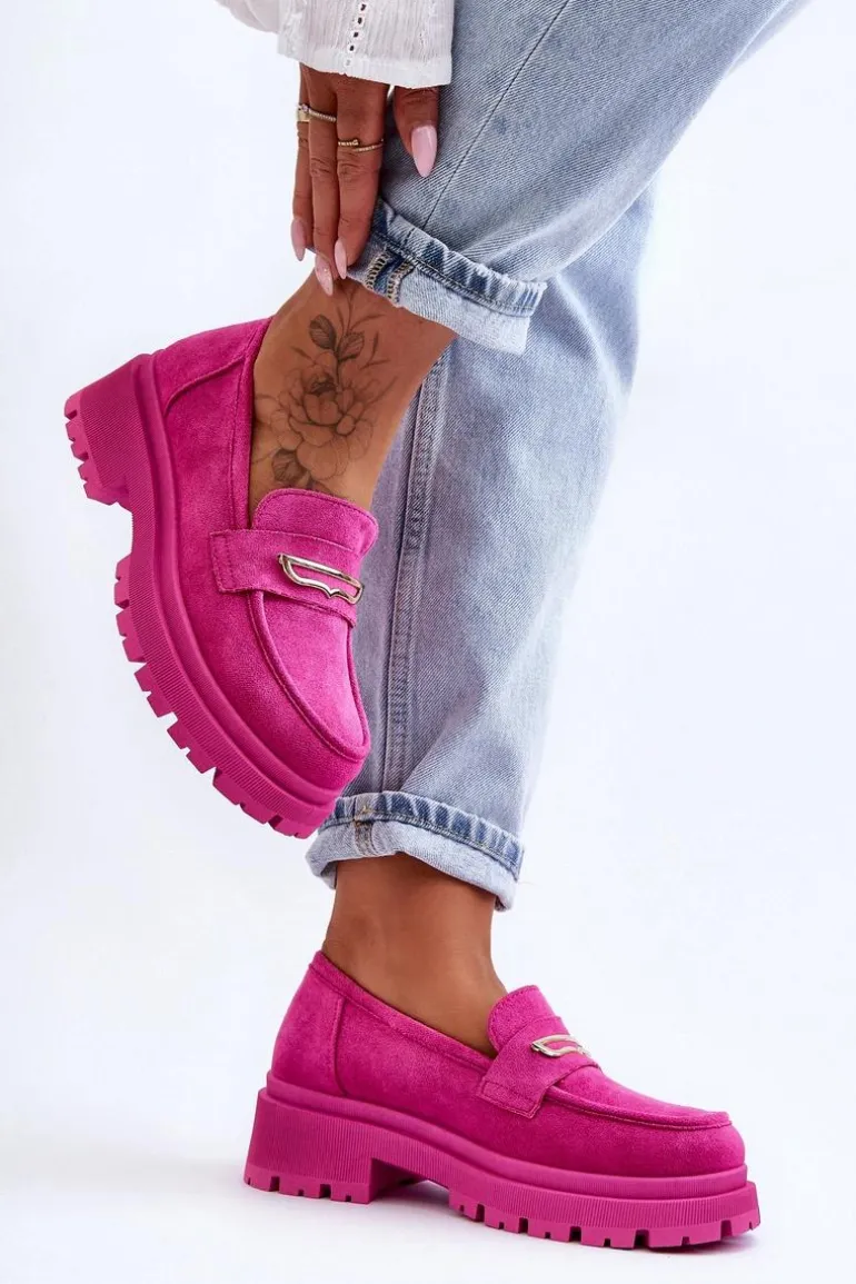 Damskie Zamszowe Wsuwane Mokasyny Różowe Pure Love