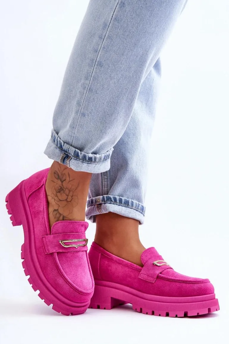 Damskie Zamszowe Wsuwane Mokasyny Różowe Pure Love