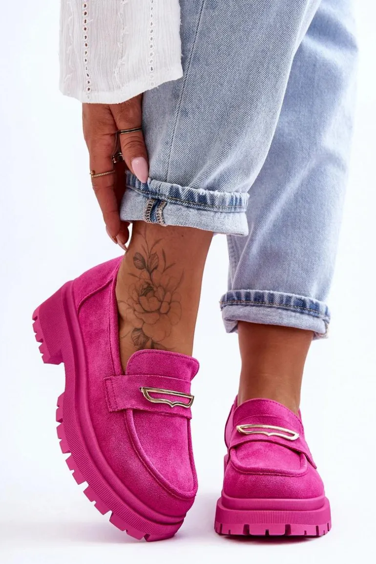 Damskie Zamszowe Wsuwane Mokasyny Różowe Pure Love