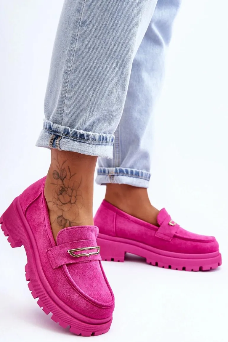 Damskie Zamszowe Wsuwane Mokasyny Różowe Pure Love