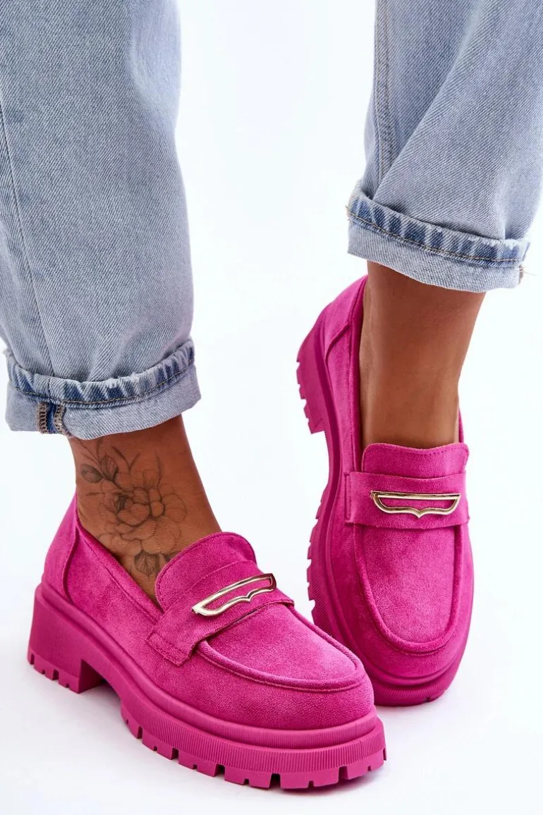 Damskie Zamszowe Wsuwane Mokasyny Różowe Pure Love