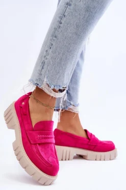 Damskie Zamszowe Wsuwane Półbuty Fuksja Fiorell
