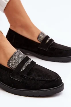 Damskie Zdobione Mokasyny Czarne Dananei