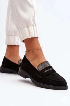 Damskie Zdobione Mokasyny Czarne Dananei