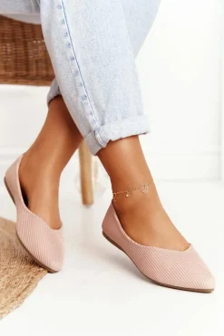 Delikatne Baleriny W Szpic Vinceza 2209 Różowe