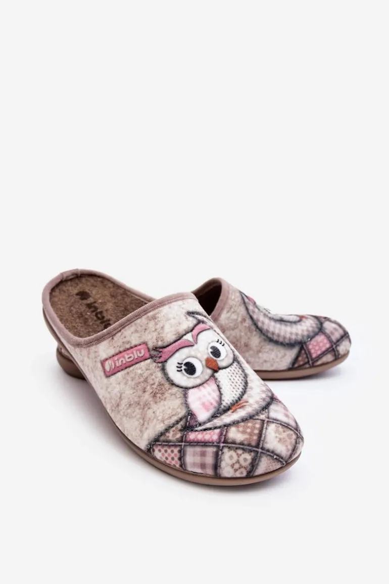 Domowe Klapki Klapki Sowa Inblu GF000018 Beżowe