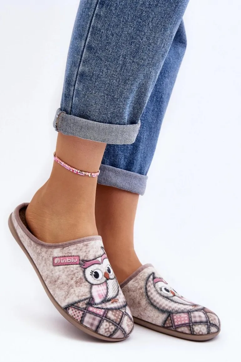 Domowe Klapki Klapki Sowa Inblu GF000018 Beżowe