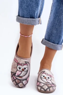 Domowe Klapki Klapki Sowa Inblu GF000018 Beżowe