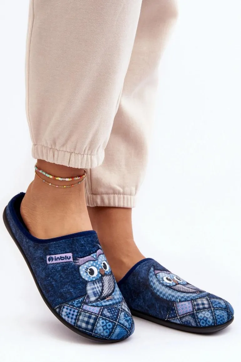 Domowe Klapki Klapki Sowa Inblu GF000018 Granatowe