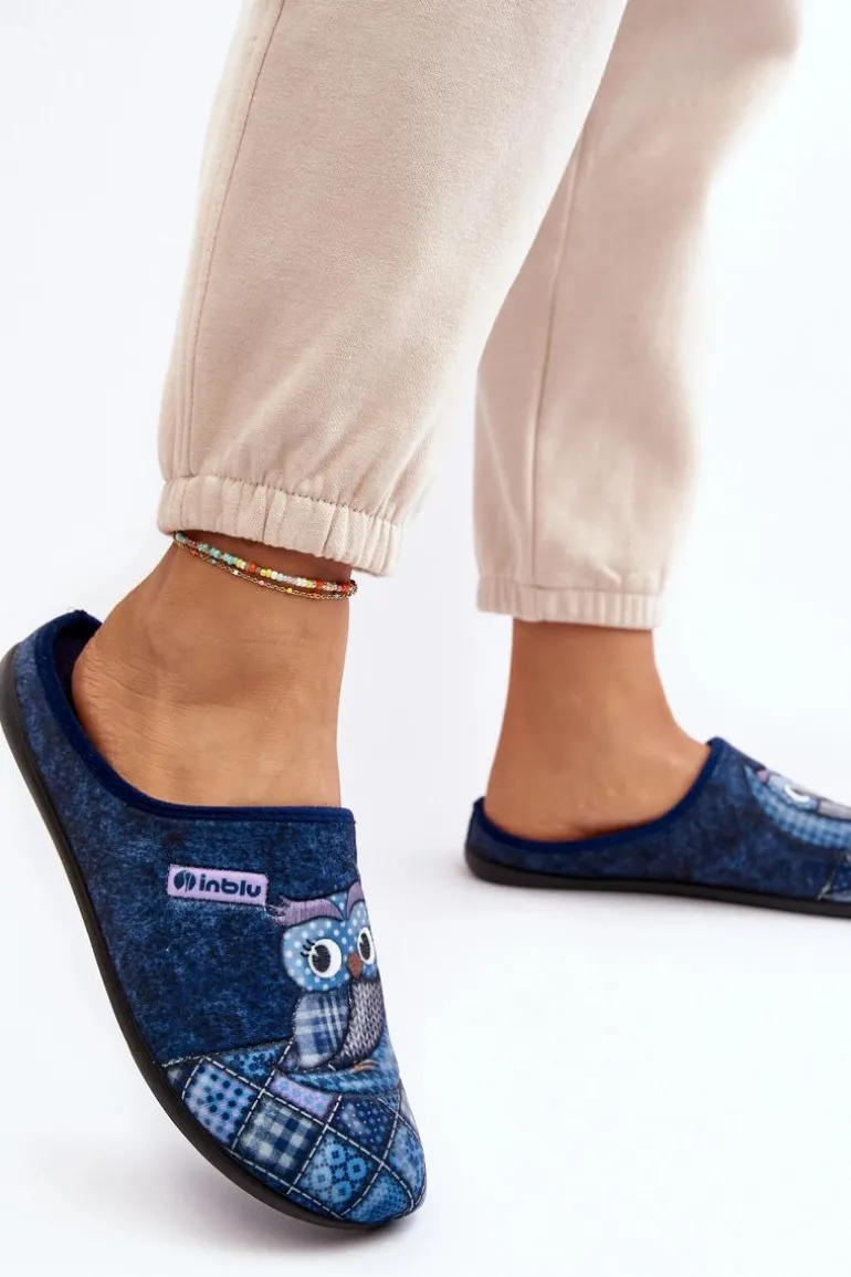 Domowe Klapki Klapki Sowa Inblu GF000018 Granatowe