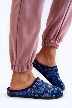 Domowe Klapki Papcie W Koty Inblu GF-12-004 Granatowe