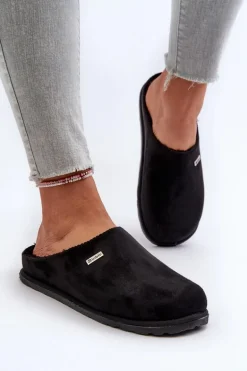 Domowe Ocieplane Klapki Papcie Inblu CS-34-014 Czarne