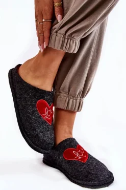 Domowe Papcie Big Star KK276019 Czarno-Czerwone