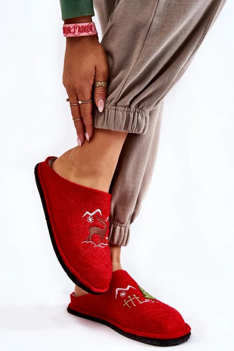 Domowe Papcie Big Star KK276017 Czerwono-Beżowe