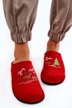 Domowe Papcie Big Star KK276017 Czerwono-Beżowe