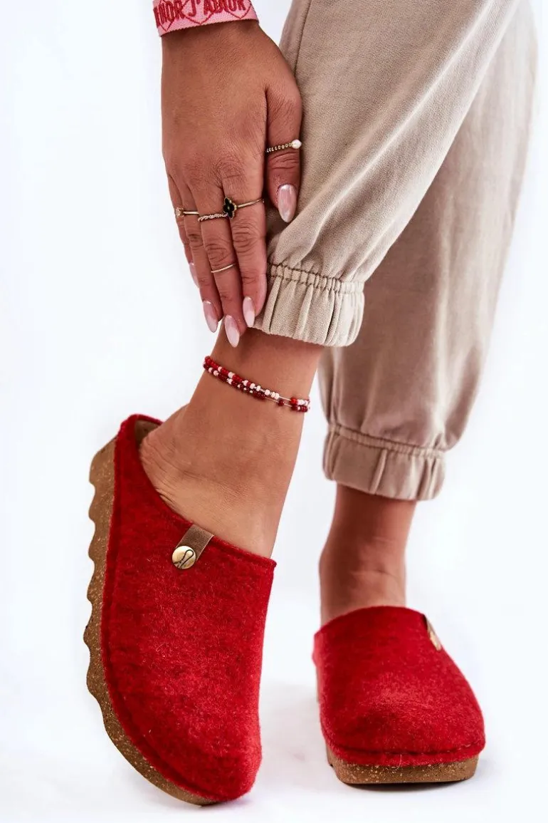 Domowe Papcie Klapki Profilaktyczne Inblu DK-08-075 Czerwone