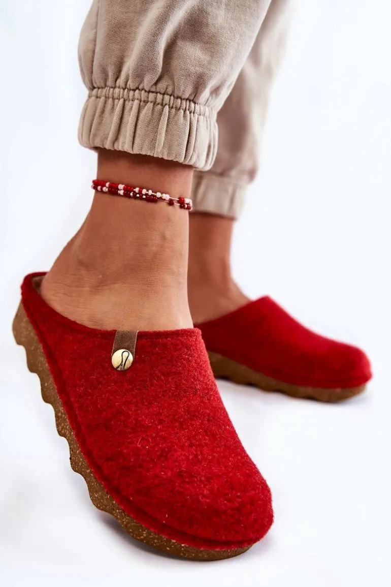 Domowe Papcie Klapki Profilaktyczne Inblu DK-08-075 Czerwone