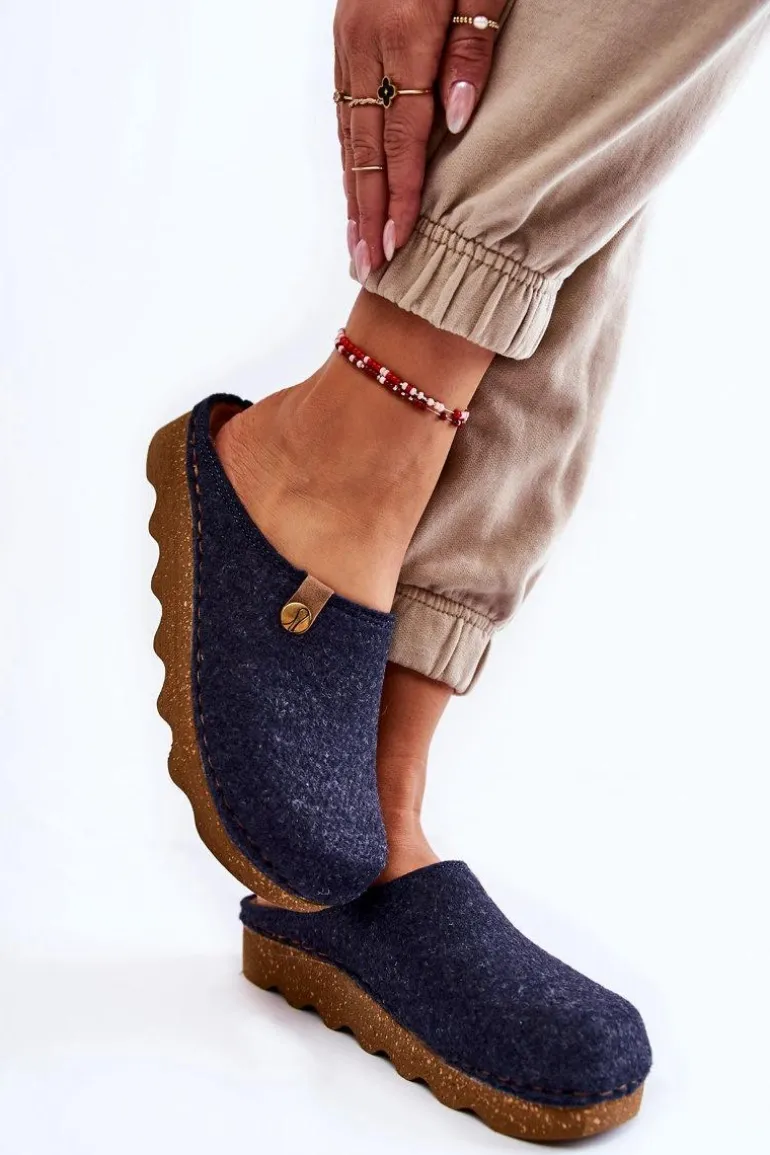 Domowe Papcie Klapki Profilaktyczne Inblu DK-08-041 Granatowe