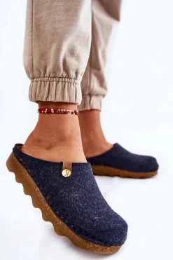 Domowe Papcie Klapki Profilaktyczne Inblu DK-08-041 Granatowe