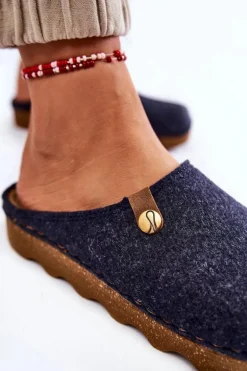 Domowe Papcie Klapki Profilaktyczne Inblu DK-08-041 Granatowe