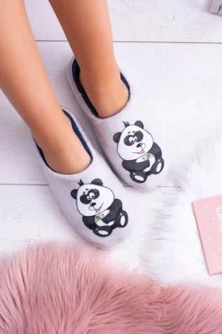 Dreex Damskie Domowe Ciepłe Papcie Klapki Panda