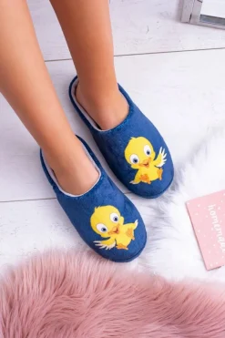 Dreex Damskie Domowe Ciepłe Papcie Klapki Z Ptaszkiem