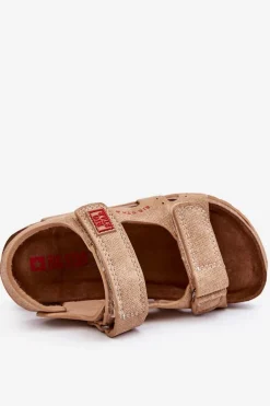 Dziecięce Lekkie Sandałki Na Rzepy Big Star LL374140 Beżowe